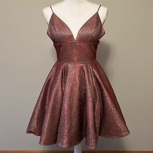 Sherri Hill sparkly pink/maroon party dress size 00